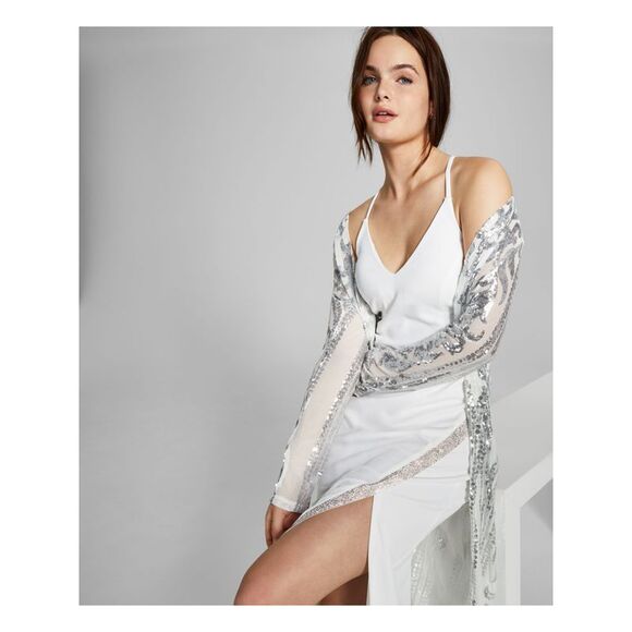 BCX DRESS Womens Zippered Sleeveless V Neck Full-Length Formal Gown Dress
